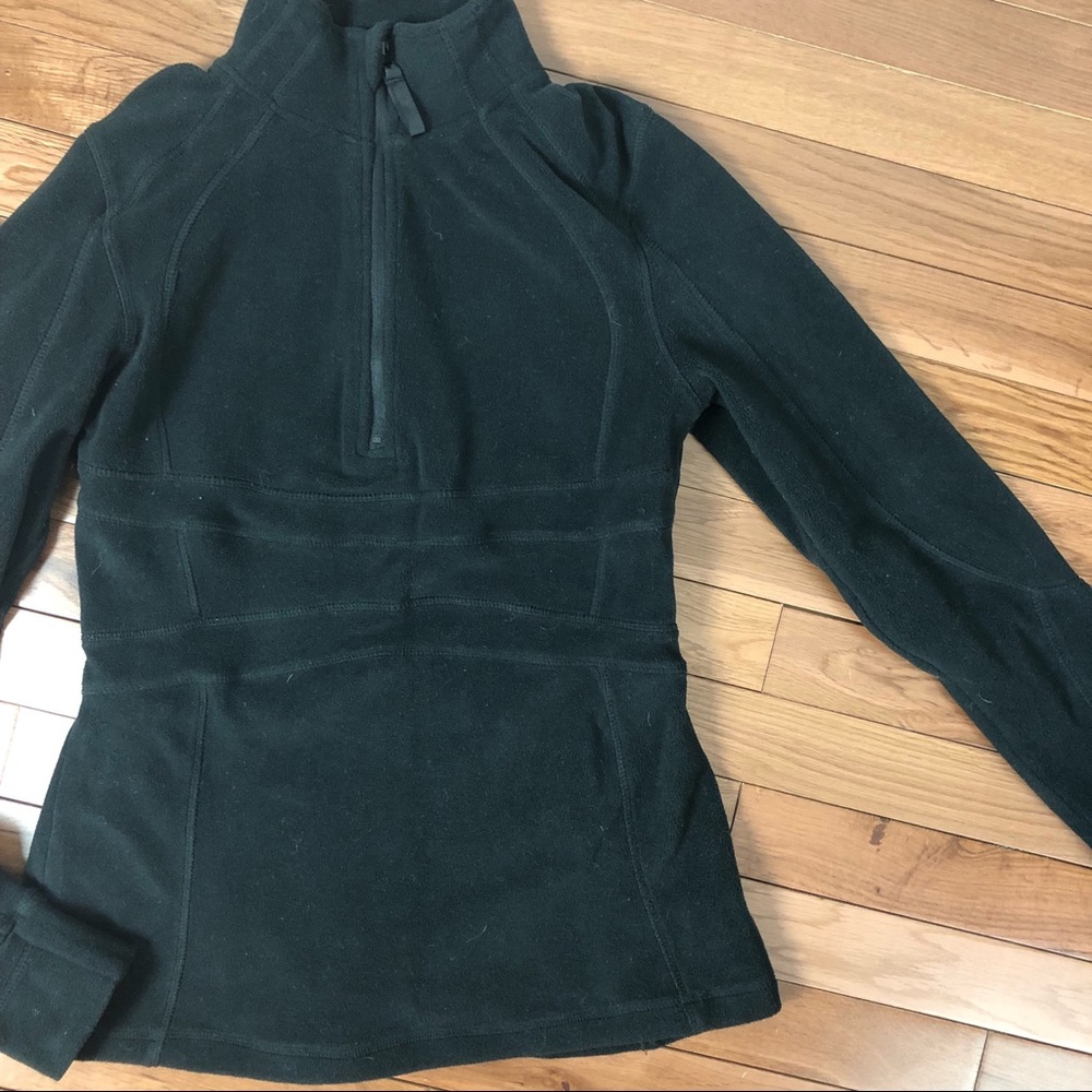 ADRIENNE VITTADINI 1/4 Zip Black Fleece Pullover S